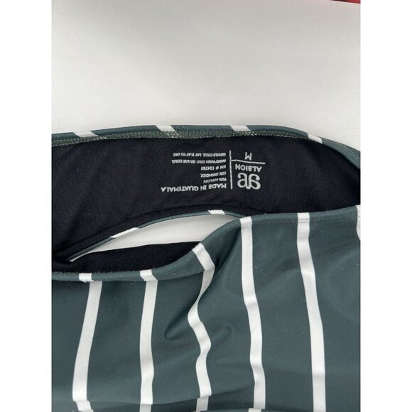 Albion Fit Swim Top Green White Stripe Cross Back Size Medium - Picture 6 of 6